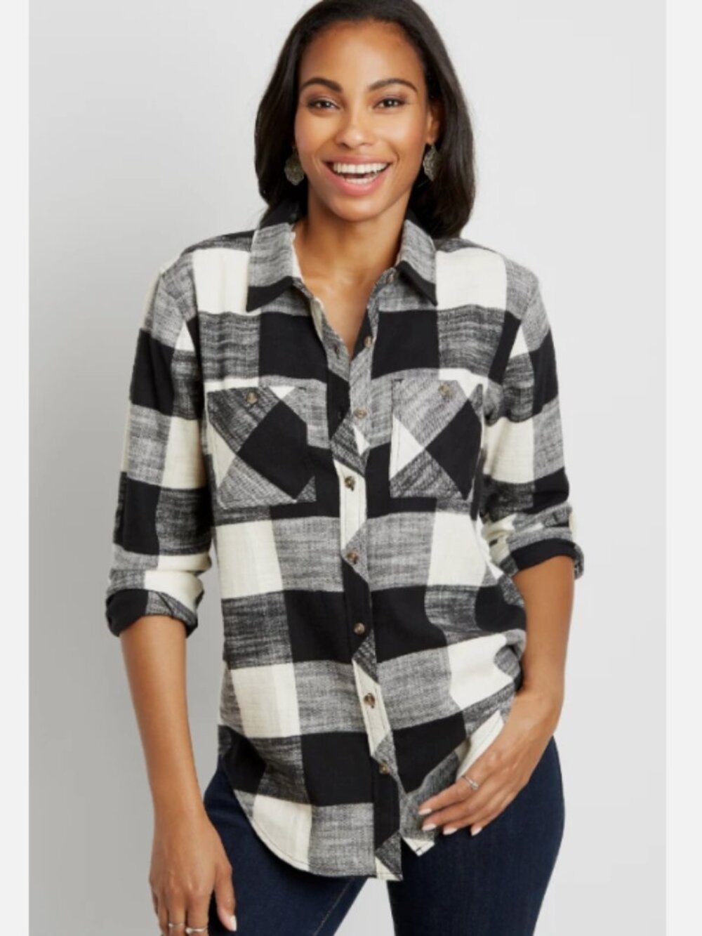 Maurices Women's Buffalo Plaid Flannel Shirt XS